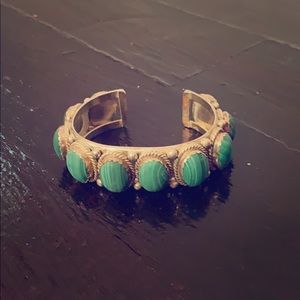Vintage Navajo Sterling Silver/Malachite Bracelet